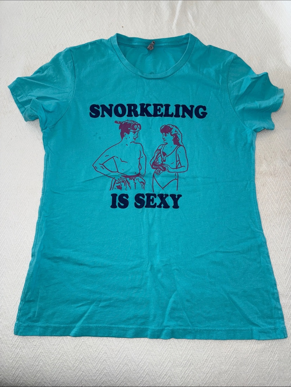 Teal Women's 'Snorkeling Is Sexy' Graphic Tee from Green Turtle Bahamas